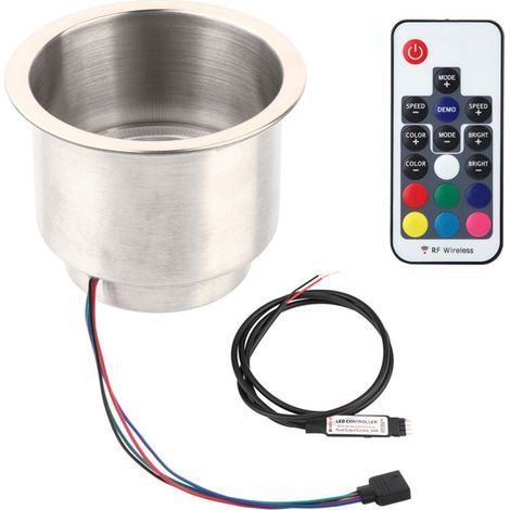 RGB-Getränkehalter, verschleißfester LED-Getränkehalter mit Fernbedienung für Boot, Auto oder LKW - Crezuo