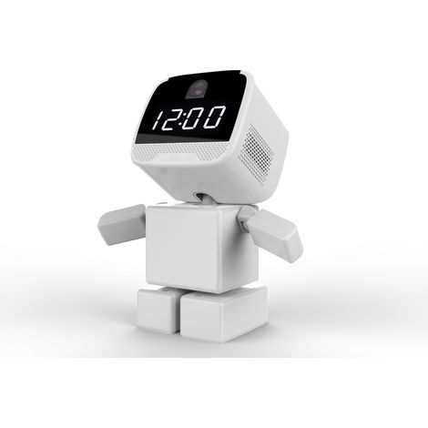 Horloge intérieure carrée, caméra de surveillance sans fil à distance WiFi HD (1/4)