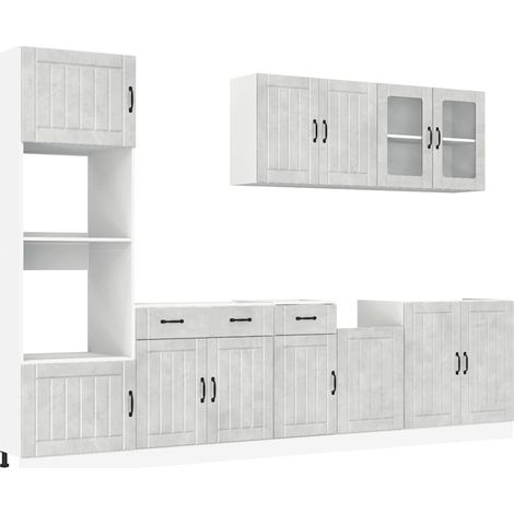 Maison Exclusive - Set Mobili da Cucina 7 pz Lucca Grigio Cemento in Truciolato