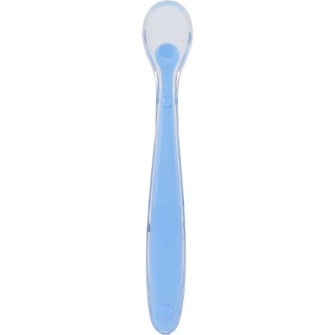 Cuillères en silicone pour bébé, embouts souples, petites cuillères d'apprentissage de l'alimentation pour nourrissons, bleues (1/5)
