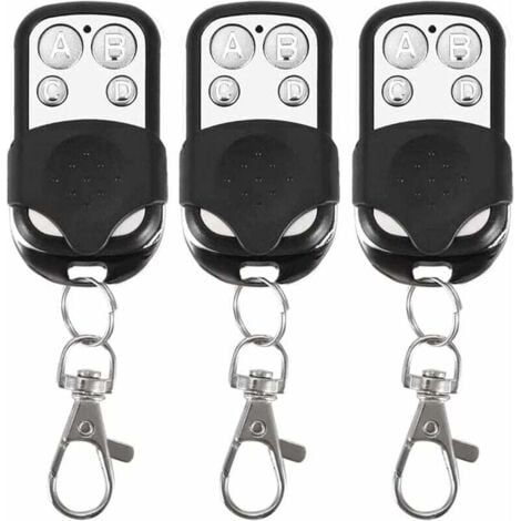 Lot de 3 télécommandes universelles pour portes automatiques, fréquence 315MHz, code fixe, 4 boutons, pour jusqu'à 4 portes. (1/5)