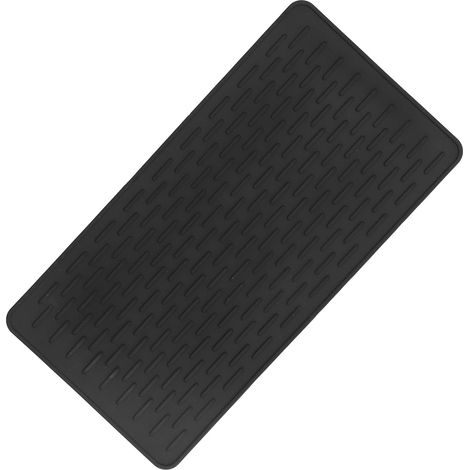 Tapis isolant en silicone noir rectangulaire résistant à la chaleur, manipulation sûre, pour la cuisine (1/5)