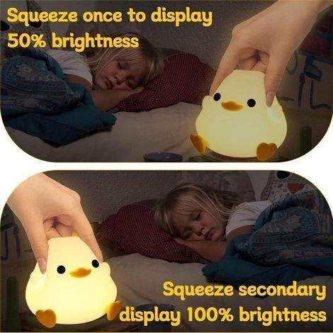 Wiederaufladbare Silikon-Nachtlampe für Babys, berührungsempfindliche Nachttischlampe für Kinder und Erwachsene, Schlafzimmerdekoration, energiesparendes Geschenk (1/3)