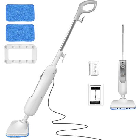 Vadrouille à vapeur pour sol, vadrouille à vapeur électrique trois en un, humide et sèche, avec réservoir d'eau de 400 ml, adaptée au nettoyage des sols durs, des carreaux de céramique et des sols com (1/5)