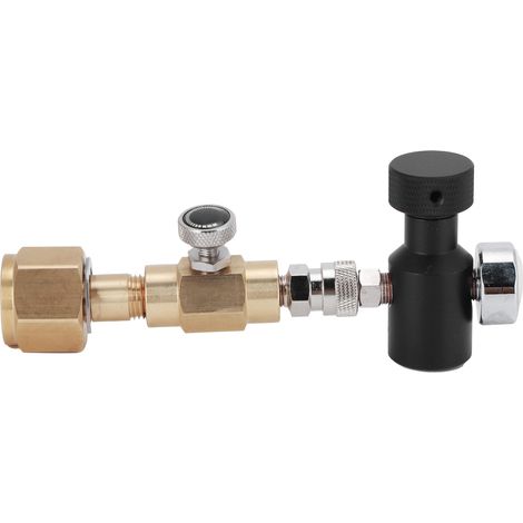 Adaptateur de remplissage de bouteille de CO2 W21.8-14 avec soupape de décharge et manomètre ASA 1500 PSI (1/5)