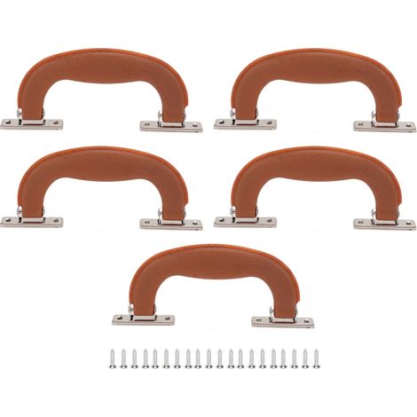 5Pcs Luggage Handles Vintage Style Sturdy Durable Plastic Ergonomic Design Wide Application Suitcase HandleBrownish Red (1/5)