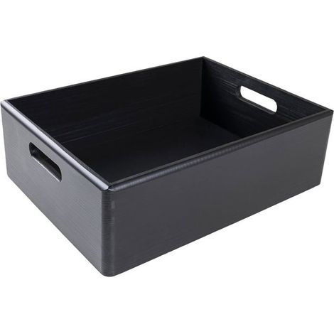 Cassetta Legno Con Manici 40x30x13 cm - Nera (1/3)