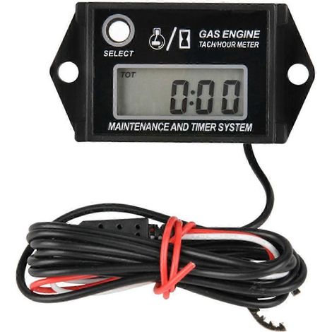 Tachymètre numérique LCD pour moteurs à essence 2/4 temps avec fonction de rappel d'entretien, réinitialisation du régime moteur et compteur horaire. (1/5)