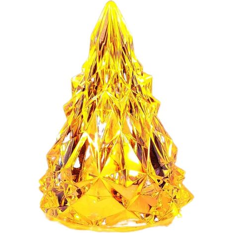 MINKUROW Led Forma De Pirámide De Cristal Lámpara De Vela Lámpara De Noche Decoración De Mesa De Comedor Para El Hogar Tamaño: 8,5 X 6,5 Cm, Color Claro Amarillo Cálido (1/5)