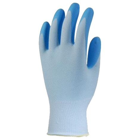 Gants nylon enduit mousse de nitrile respirant bleu clair/bleu ciel T10 - EUROTECHNIQUE - 6340