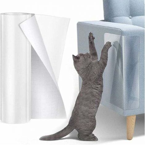 BEBUSINGOTO Protection Canape Chat Anti Griffe - 30cmx5m Sticker Transparent Autocollant Rouleau Protecteur de Rayure Chat Protecteurs Anti-Griffes - pour Meubles Porte Mur Canapé Tapis Comptoirs (1/5)