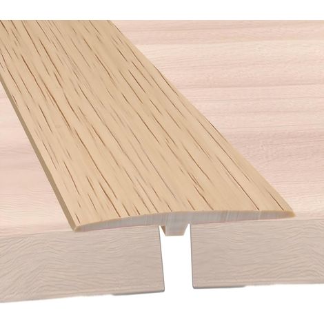 Bande de Seuil Barre de Seuil Autocollant, 5cm x 3m PVC Barre de Transition de Seuil, Profilé en T, Bande de Transition Sol pour Espaces Entre Carreaux, Sols en Bois, Barre de Seuil (Érable) (1/5)