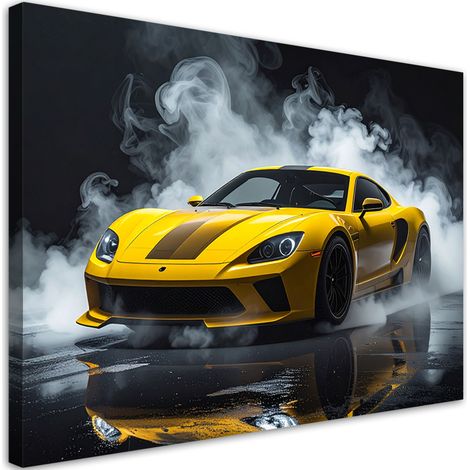Cuadro en Lienzo, Coche deportivo amarillo, 120x80 (1/5)