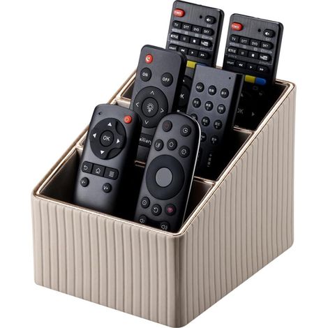 Schreibtisch-Organizer mit 3 Fächern, Fernbedienungs-Halter aus Kunstleder, Stifte und Handy Ablage (1/2)