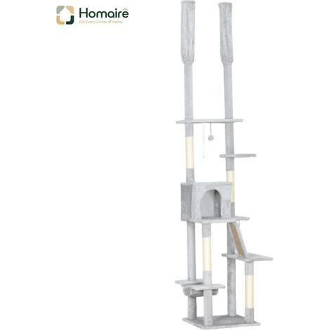 Grauer Kratzbaum 48 x 48 x 225 cm HOMAIRE (1/5)