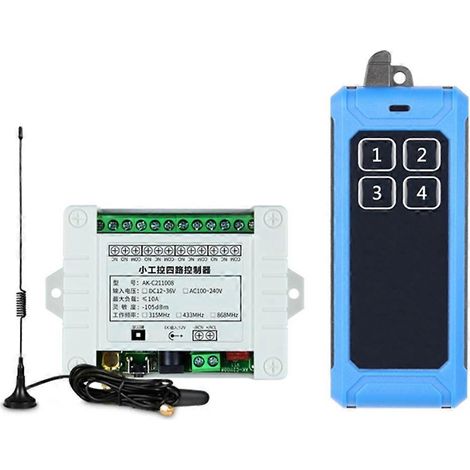 Interrupteur de télécommande sans fil CC 85V-260V Module récepteur relais 4 canaux - 433 MHz (1/5)