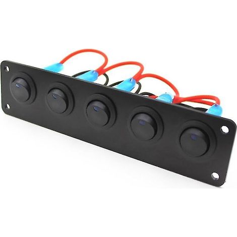 Interrupteur à bascule 5 12 V pour voiture, bateau, protection contre les surcharges, voyant LED, circuit intégré (1/5)