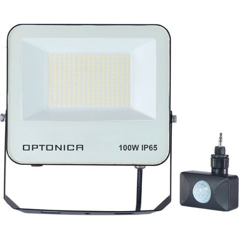 Projecteur 100W IP65 CCT Noir avec détecteur - 3000K/4000K/6000K