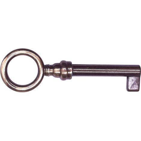 Llave antigua de zamak para muebles – Cerradura decorativa vintage – Compatible con armarios, relojes y cómodas – Acabado redondo de latón envejecido (1/3)