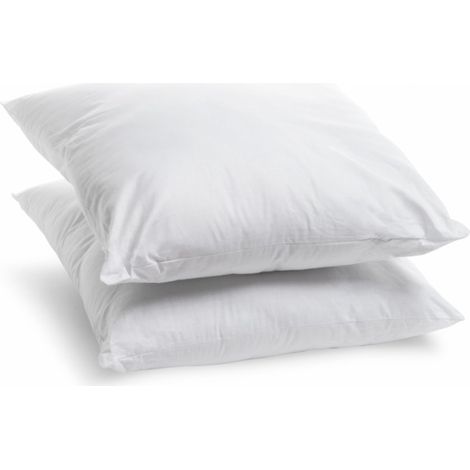 Lot de 2 oreillers lavables à 95° – Confort moelleux – 60x60 cm – Garnissage 100% polyester – Enveloppe 50% polyester 50% coton – Bleu Calin (1/3)
