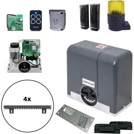 Kit FAAC GENIUS Automazione Cancello Scorrevole BLIZZARD 400kg 24v Cremagliera - METRI CREMAGLIERA: 4 METRI