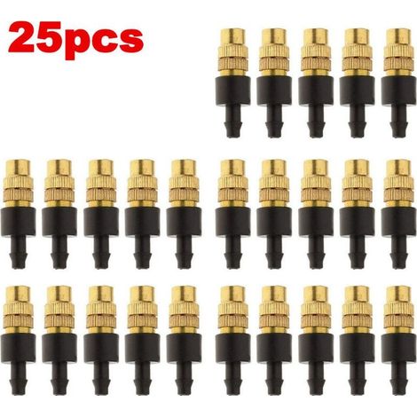 Buse d'atomisation en cuivre 25PCS Buse en cuivre pour irrigation goutte à goutte de jardin (1/4)
