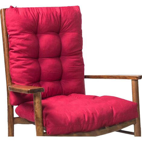 Ensemble de coussins pour fauteuil à bascule, coussins capitonnés confortables pour fauteuils à bascule, ensemble de 2 pièces (rouge vin) (1/5)