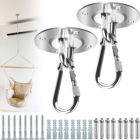 Lourds Crochet De Plafond de Chaise Suspendue de Fixation Murale pour Hamac SuspenduYoga Accrochante et Sac 2 pcs (1/5)