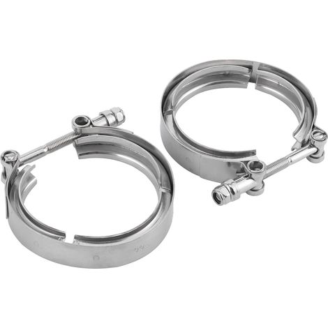 2pcs Collier d'Échappement V-Band Turbo en Acier Inoxydable pour Accessoires Auto (1/5)
