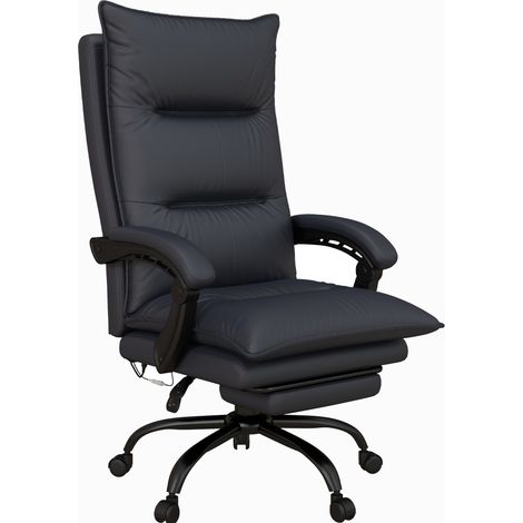 Chaise de bureau massante et chauffante inclinable, avec repose-pieds, dossier haut et réglage en hauteur, pour bureau et home office - CHICFURN (1/5)