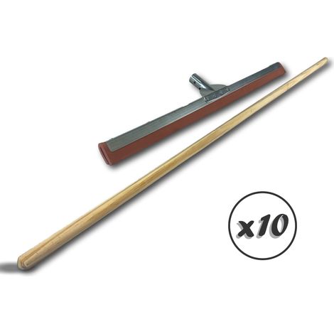 Raclot balai raclette extracteur d'eau pour sol - Quantité x10 - 75 cm rouge - Avec manche