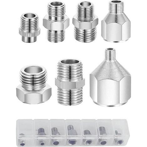 Applicable Lot de 7 adaptateurs d'aérographe pour aérographe et compresseur (1/5)