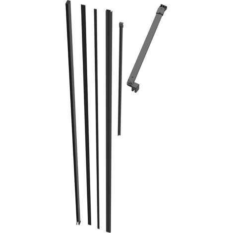 Walk-In Xmotion set di fissaggi / profili per parete doccia a filo pavimento, nero opaco (SIKOWIXMPROFILSTC)