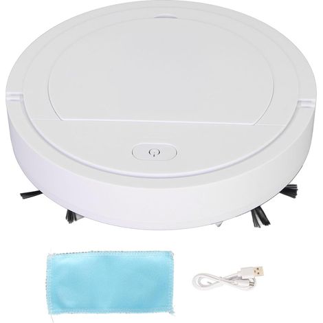 Aspirateur Robot 3,7 V, Chargement USB Automatique, Robot De Balayage Intelligent Ultra Fin 3 en 1 Blanc pour la Maison (1/5)