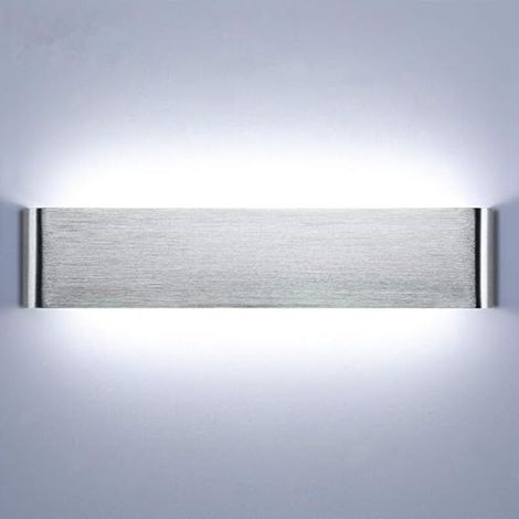 Aplique de pared interior de 40 cm, 18 W, 6000 K, LED de aluminio para dormitorio, pasillo, sala de estar y escaleras. (1/4)