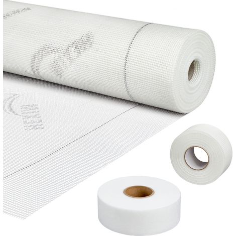 HEXIM Trockenbau, 50m Armierungsgewebe 160g/m², selbstklebendes Gewebeband 50mm, Fugendeckstreifen 50mm: Gewebeband, 1 Stück / 50 Meter (1/5)
