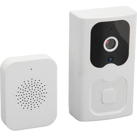 Sonnette vidéo sans fil de nuit, bidirectionnelle, installation facile, contrôle via application, connexion Wi-Fi, angle de vision de 76°-AquaForge (1/4)