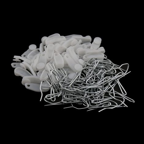 Kit de crochets coulissants latéraux pour rails courbes, combinant poulies et crochets latéraux pour le coulissement et la fixation (15 pièces) (1/5)