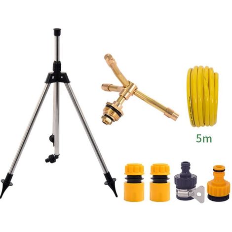 Pulvérisateur rotatif automatique à 3 bras, tête d'arrosage rotative automatique, tête d'arrosage rotative à 360 degrés, arroseur de grande surface pour jardin, cour et pelouse. (1/2)