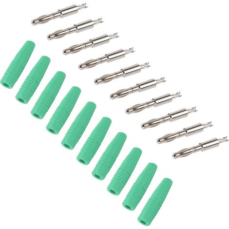 10 Pièces Connecteurs Banane 4mm Mâle pour Câbles Audio et Tests Électroniques - Vert (1/5)