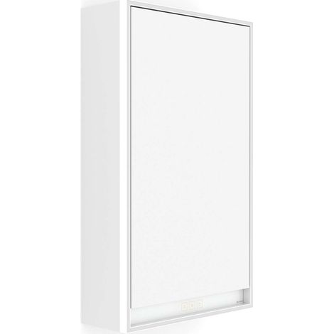 Nimco GA 1 - Armario con espejo con iluminación LED, 70x42x15 cm, 1 puerta, izquierda, blanco mate GAB 10000L-VX-05 (1/5)