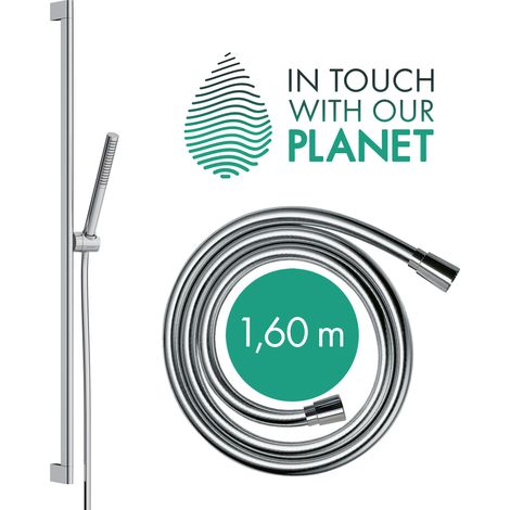 Hansgrohe Pulsify S - Conjunto de alcachofa de ducha, barra y flexo, EcoSmart+,negro mate 24383670 (1/5)
