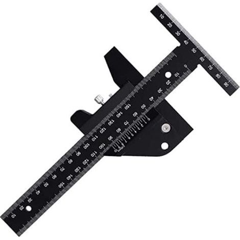 T-Schirm, Holzbearbeitungslineal, Lineal aus Aluminiumlegierung 0-100 mm 0-210 mm Holzanreißer Mess- und Markierungslineal (1/5)