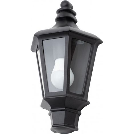 Litecraft Perry Wall Light Outdoor Half Lantern Traditional IP44 Fitting - Black (1/5)