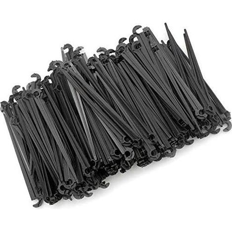Suinga – Lot de 50 crampons de fixation 4mm – Pour lignes d'égouttement et tuyaux d'arrosage – Couleur noire – Fabrication italienne (1/5)