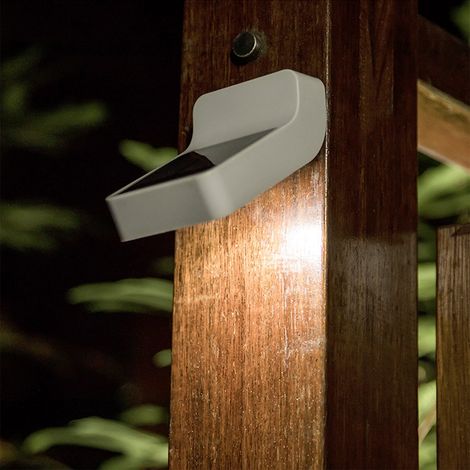 Solar Wall Light - Up And Down Illumination - IP65 Outdoor Lighting For Garden Porch Fence - 4 LED - ABS - 1200 mAh - White Light - 1 Unit (1/5)