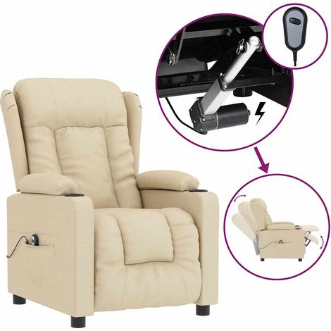 Maison Exclusive - Relaxsessel Elektrisch Creme Stoff (1/5)