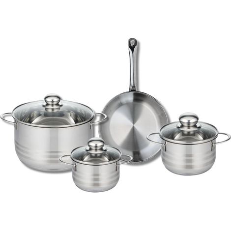 Ensemble de 1 Poêle de cuisson 24 cm et 3 faitouts 14, 16 et 24 cm Elo Profi Brillant (1/5)