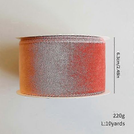 Ruban de velours rose de 6,3 cm (10 yards environ) pour décoration de sapin de Noël, idéal pour créer une ambiance festive. (1/5)