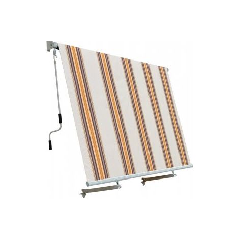 Tenda da sole a caduta con bracci L 245xH 245cm, poliestere 280 gr/m² riga beige Fredi Goly